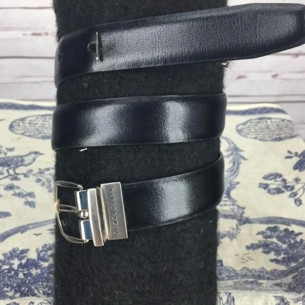 Perry‎ Ellis Black brow reverse Buckle Closure Belt